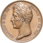 Charles X (1824–1830). Medal, prize from the Special School of Dijon, by Depaulis, 1829, Paris.