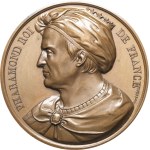 MEDALS - Numismatic Gallery of the Kings of France. Medal depicting Pharamond, First King of France, by Caqué, 1840, Paris.