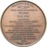 MEDALS - Numismatic Gallery of the Kings of France. Medal depicting Clothar III, 13th King of France, by Caqué, 1840, Paris.