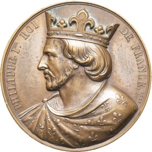 MEDALS - Numismatic Gallery of the Kings of France. Medal depicting Philip I, 39th King of France, by Caqué, 1838, Paris.