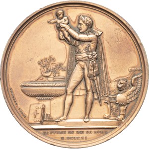 MÉDAILLES - France, Napoléon Ier (1804-1814). Médaille, Baptême du roi de Rome, à l’Empereur les bonnes villes de France, par B. Andrieu 1811, Paris.