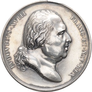 MEDALS - France, Louis XVIII (1814–1824). Commemorative medal, by Andrieu ND (1818), Paris.