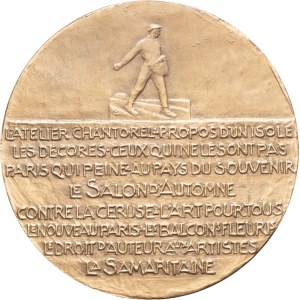 MÉDAILLES - La Bourgogne. Médaille, hommage à Frantz Jourdain, par Henri Bouchard 1928 (1976), Paris.