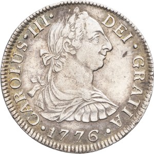 Karol III. (1759–1788). 2 reales, 1776, F M, Mo, Mexiko.