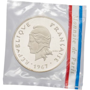 Fifth Republic (1958–present). 50-franc silver Piéfort, burnished blank (PROOF) 1967, Pessac.