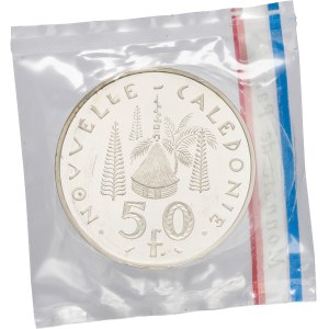 Fifth Republic (1958–present). 50-franc silver Piéfort, burnished blank (PROOF) 1967, Pessac.