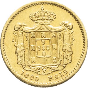 Pierre V (1853–1861). 1,000 réis, 1855, Lisbon.