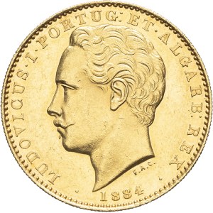 Luigi I (1861-1889). 10.000 reis, 1884, Lisbona.