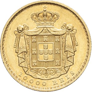 Luigi I (1861-1889). 10.000 reis, 1884, Lisbona.