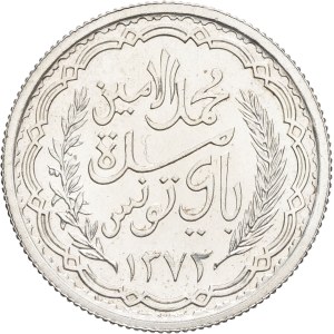 Mohamed Lamine, Bey (1943-1957). Modulo da 10 franchi AH 1372 - 1952, Parigi.