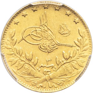Mohammed V (1909–1918). 50 kuruszów, rok 1327/3 według kalendarza islamskiego (1912), Konstantynopol.