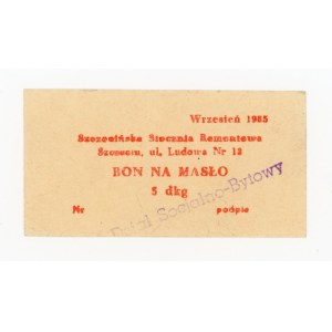 Szczecin, Repair Shipyard, voucher for 5 kg of butter, September 1983 (563)