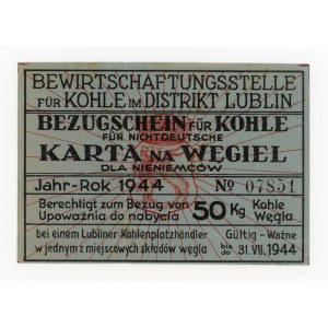 GG, Distrikt Lublin - karta na węgiel dla nie-Niemców, 1944 (569)