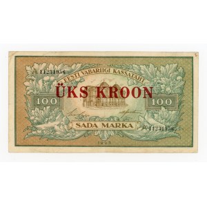 Estonia, 1 korona/100 marek 1923 (590)