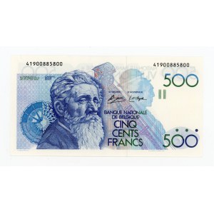 Belgie, 500 franků, bez data – vzácná verze bez podpisů na rubu (593)