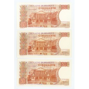 Belgicko, 50 frankov, 1966, sada 3 rôznych variácií. Spolu 3 ks. (595)