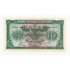 Belgium, 10 francs = 2 Belgas, 1943 (601)