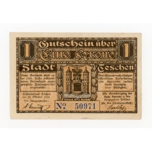 Cieszyn/Teschen, 1 korona 25.X.1919 (637)