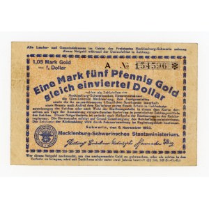 Německo, Meklenbursko-Schwerin, 1,05 zlatých mark 1924 (650)
