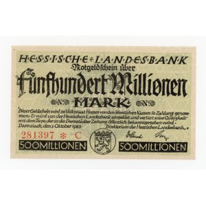 Německo, Hesensko, 500 milionů marek, 1923 (652)