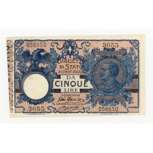 Italy, 5 lire, 1914 (717)
