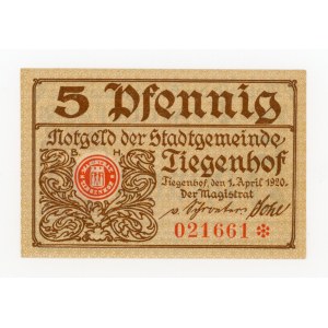 Nowy Dwór Gdański/Tiegenhof, 5 fenigs, 1920 (727)