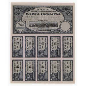 Warsaw, fuel ration card for 1.5 portions, 1917–1918 (749)