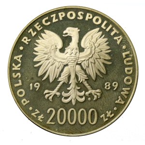 Poľská ľudová republika, 20 000 zlotých, 1989, XIV. majstrovstvá sveta vo futbale – Taliansko 1990 (308)