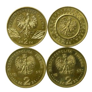 Tretia poľská republika, sada 2 zlotých z roku 1997. Celkom 4 ks. (127)
