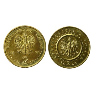 IIIe République de Pologne, lot de 2 pièces de 1 zloty de 1996. 2 pièces au total. (133)