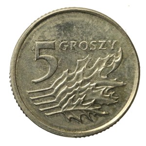 COPPER-NICKEL TRIAL COIN, Third Republic of Poland, 5 groszy, 2005. Very rare (153)