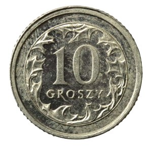PRÓBA ALUMINIUM, III RP, 10 groszy 2006. Bardzo rzadkie (155)