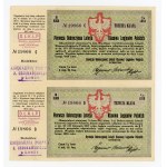 The First Polish Legions Class Charity Lottery, Łomża 1917. Uncut pair C and D (873)