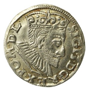 Sigismund III Vasa, 1592 trojak, Poznań—low crown, date on the left (218)