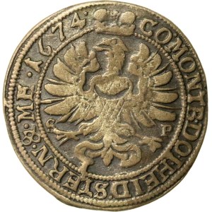 Silesia, Duchy of Oleśnica, Sylvius Frederick, 6 kreuzers, 1674 SP, Oleśnica (431)