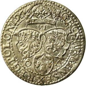 Sigismund III Vasa, Six-real coin, 1596, Malbork (866)