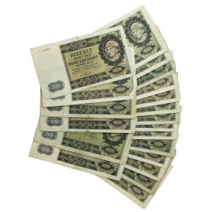 GG, set of 500 zlotych from 1940. Total: 20 pieces. (990)