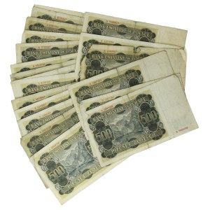 GG, set of 500 zlotych from 1940. Total: 20 pieces. (990)