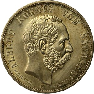 Germany, Saxony, 5 marks, 1902, Death of Albert I of Wettin (1063)