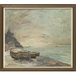 Marian Mokwa (1889, Malary - 1987, Sopot), Des bateaux sur le rivage
