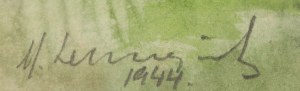 Michał Lester Leszczyński (1906 Dolina (Austro-Węgry) - 1972 Montego Bay (Jamajka)), Krajobraz w wietrzny dzień, 1944