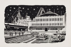 Stanisław Rolicz (1913 Mandżuria - 1997 Sopot), Zaproszenie na sylwestra 1961 (Gdynia Ocean Lines), 1961
