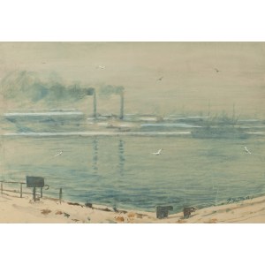 Stefan Szmaj (1893 - 1970), Il porto di Gdynia, 1958
