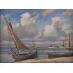 Stanisław Żurawski (1889, Krosno – 1976, Kraków), Boats on the Coast