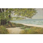 Stanisław Rolicz (1913 Manchuria – 1997 Sopot), "Seaside Trees and Beach," 1989