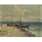 Eugeniusz Dzierżencki (1905, Warsaw – 1990, Sopot), Fishermen on the Beach