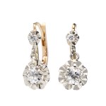Diamond earrings, first half of the 20th century, Paris