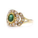 Ring with an emerald and diamonds, second half of the 20th century