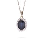 Sapphire and diamond pendant, second half of the 20th century
