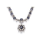 Necklace with sapphires and diamonds, second half of the 20th century